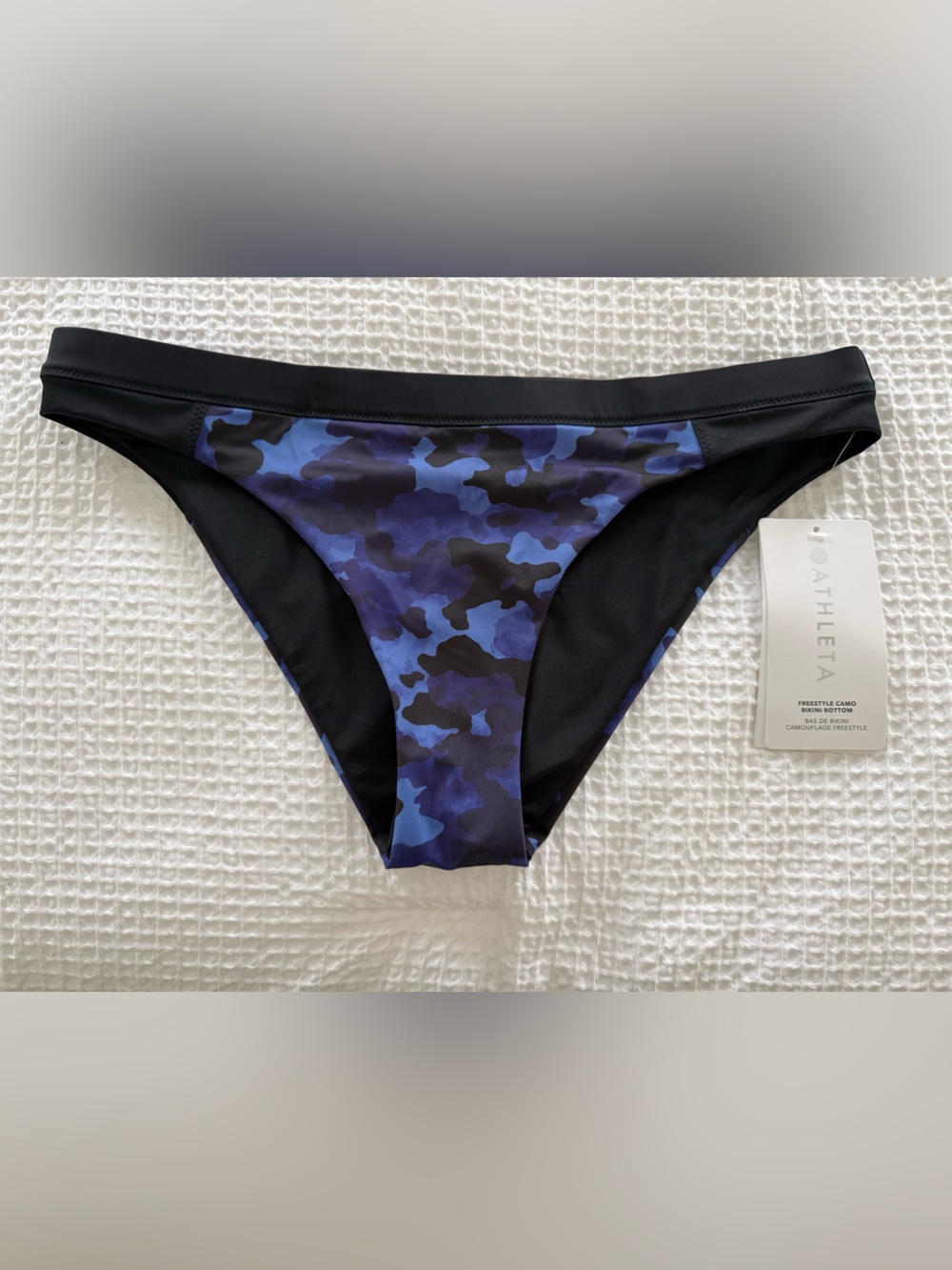 Athleta Freestyle Blue and Black Camo Bikini Bottom